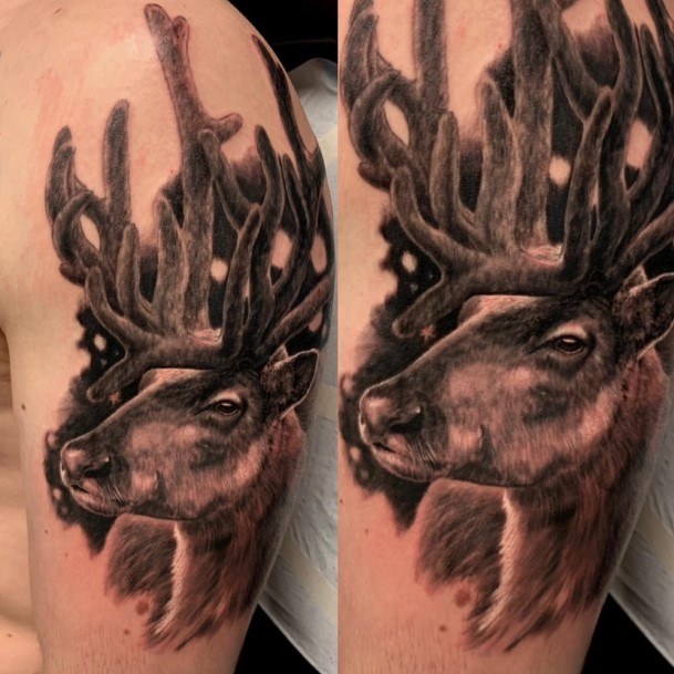 Decorative Looks For Womens Caribou Reindeer Tattoo