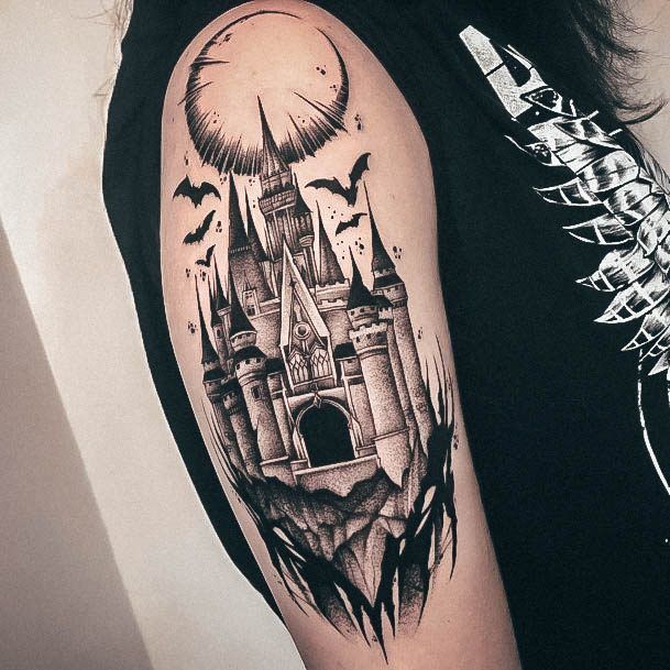 Decorative Looks For Womens Castle Tattoo