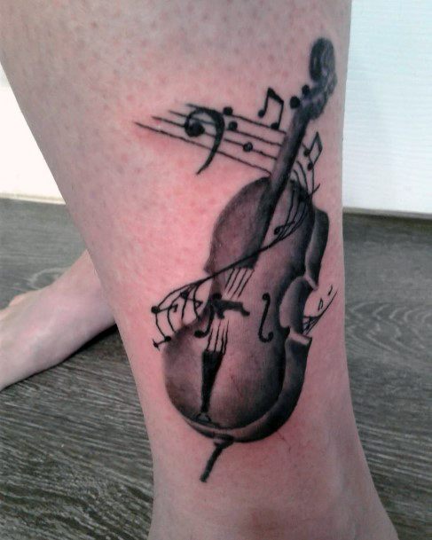 Decorative Looks For Womens Cello Tattoo