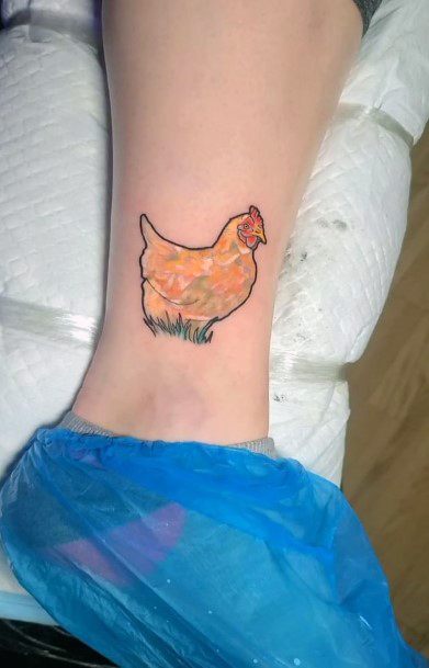 Decorative Looks For Womens Chicken Tattoo