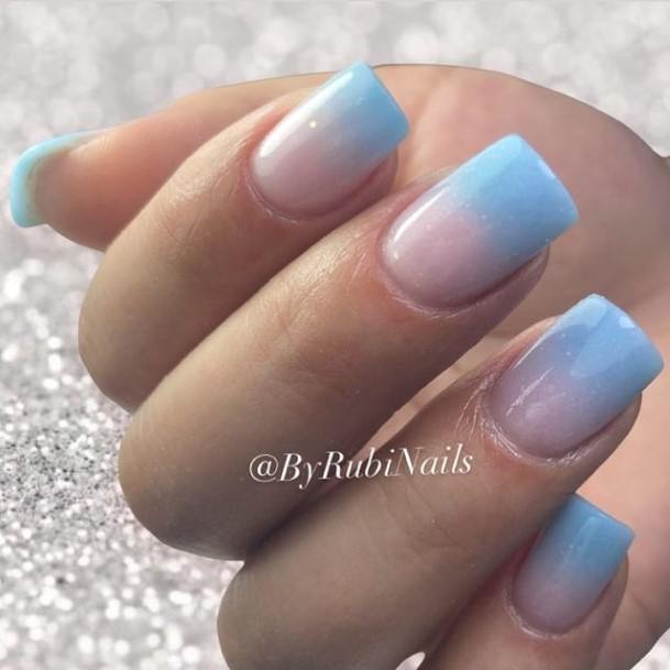 Decorative Looks For Womens Clear Blue Nail