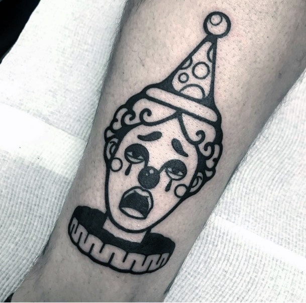 Decorative Looks For Womens Clown Tattoo