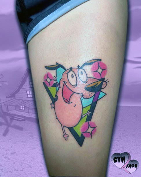 Decorative Looks For Womens Courage The Cowardly Dog Tattoo