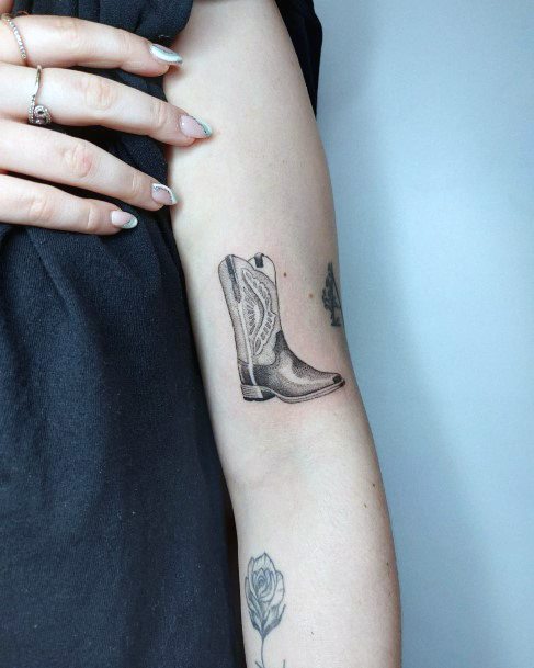 Decorative Looks For Womens Cowboy Boot Tattoo