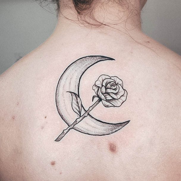 Decorative Looks For Womens Cresent Moon Tattoo