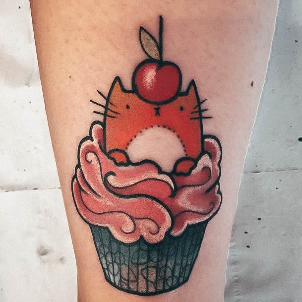 Decorative Looks For Womens Cupcake Tattoo