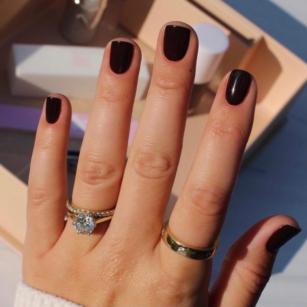 Decorative Looks For Womens Dark Brown Nail