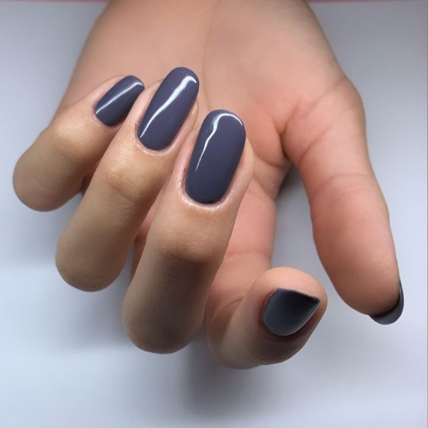 Decorative Looks For Womens Dark Grey Nail