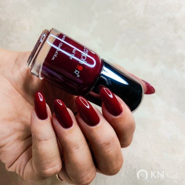 Decorative Looks For Womens Dark Maroon Nail