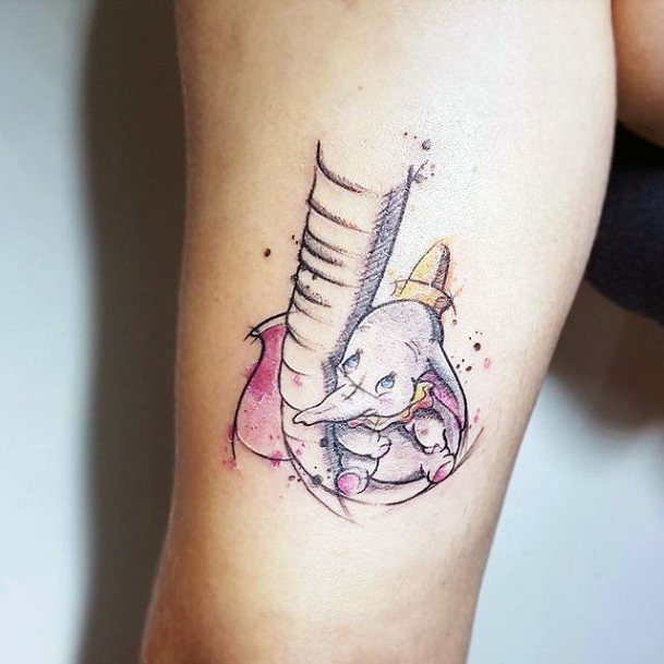 Decorative Looks For Womens Dumbo Tattoo