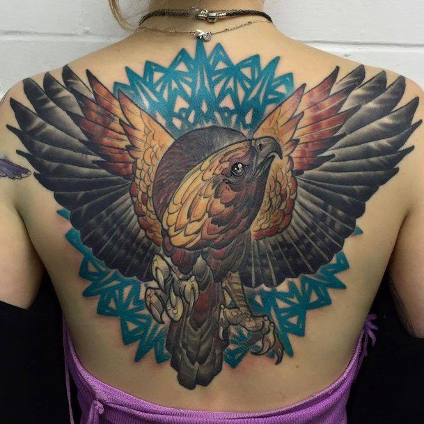 Decorative Looks For Womens Eagle Tattoo Full Back