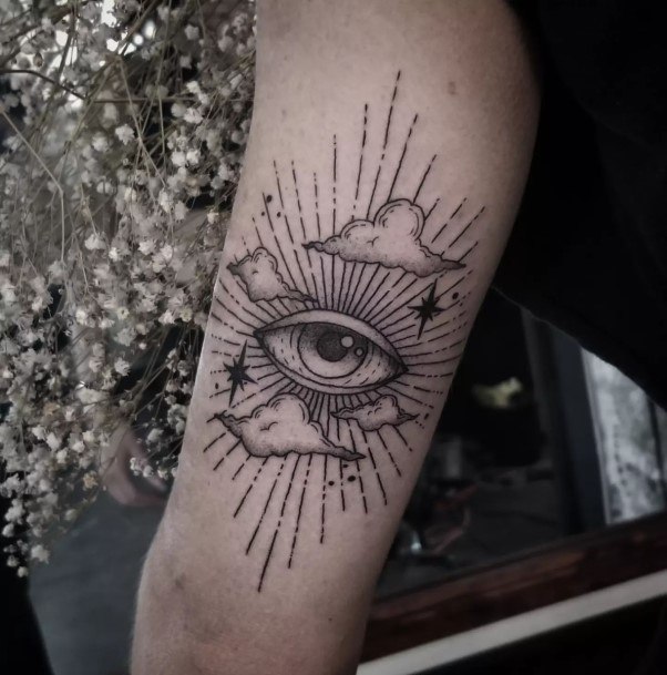 Decorative Looks For Womens Evil Eye Tattoo