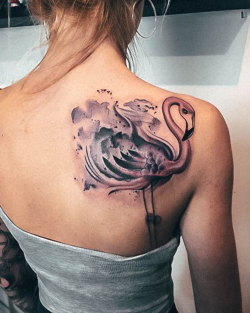 Decorative Looks For Womens Flamingo Tattoo