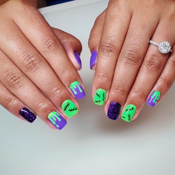 Decorative Looks For Womens Frankenstein Nail