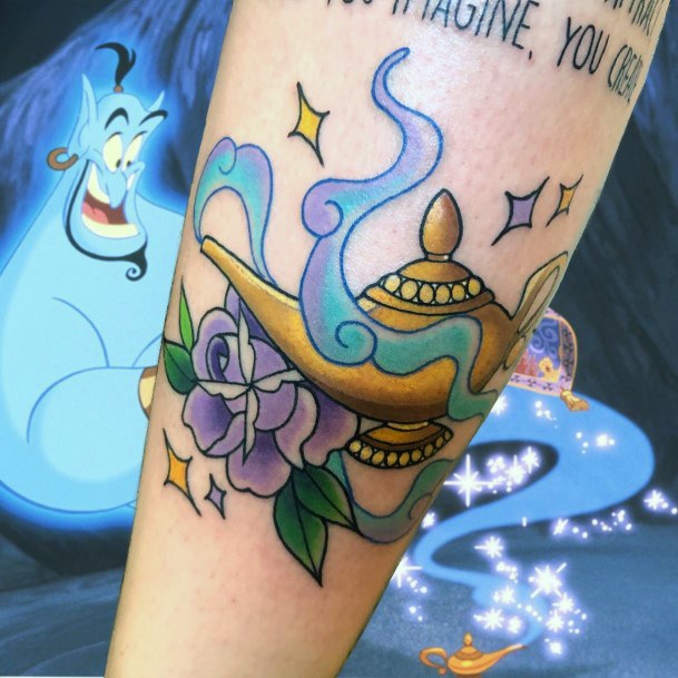 Decorative Looks For Womens Genie Lamp Tattoo