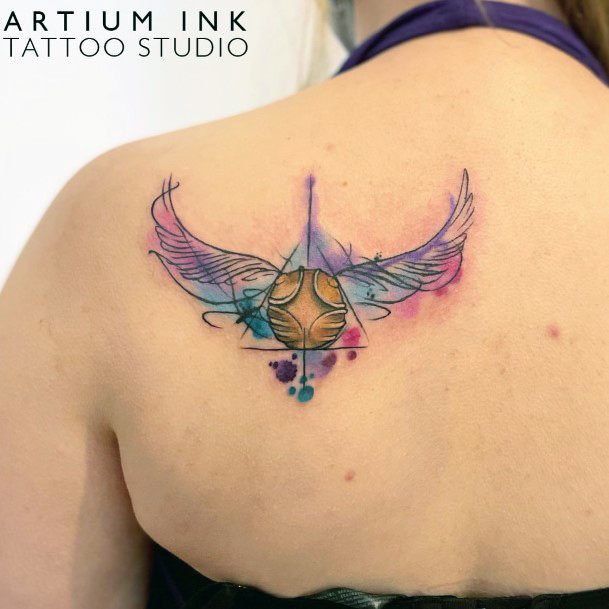 Decorative Looks For Womens Golden Snitch Tattoo