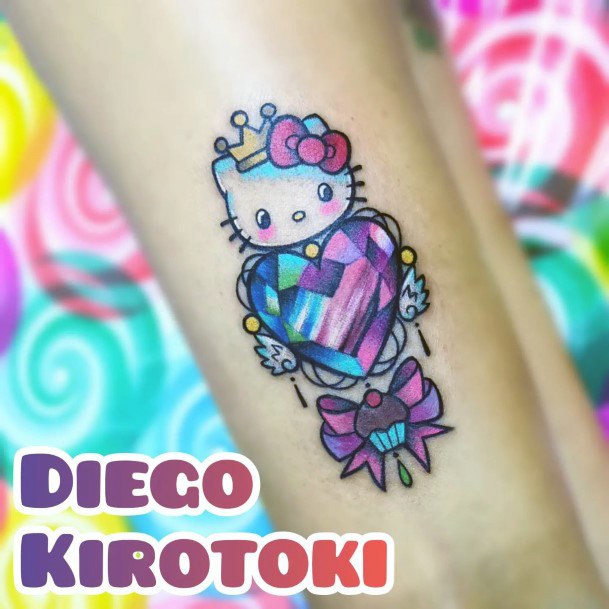 Decorative Looks For Womens Hello Kitty Tattoo