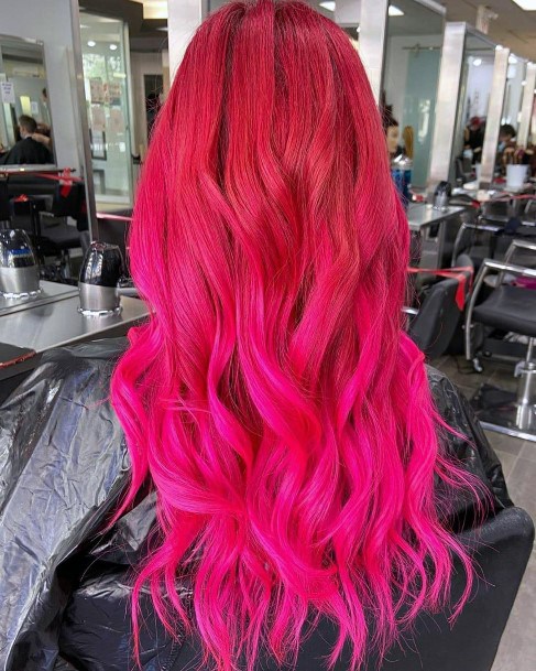 Decorative Looks For Womens Hot Pink Hairstyles