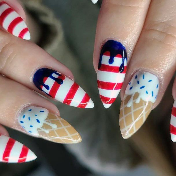 Decorative Looks For Womens Ice Cream Nail