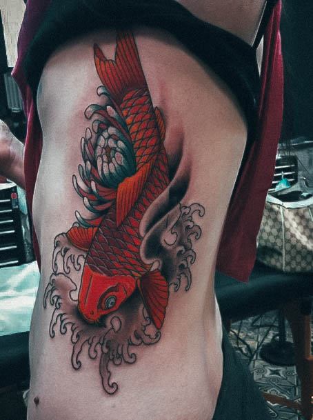 Decorative Looks For Womens Koi Fish Tattoo Side Of Body