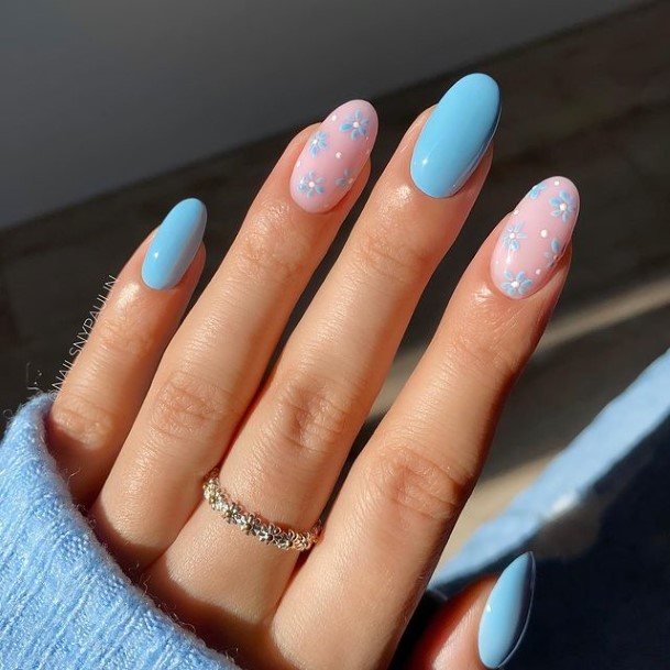 Decorative Looks For Womens Light Blue Nail