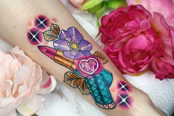 Decorative Looks For Womens Lipstick Tattoo