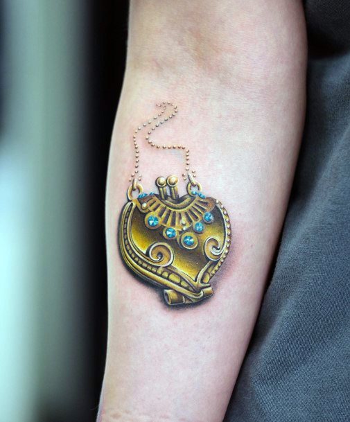 Decorative Looks For Womens Locket Tattoo