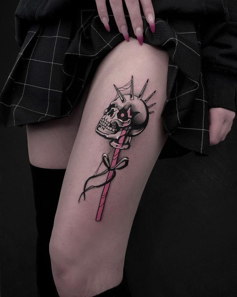 Decorative Looks For Womens Lollipop Tattoo