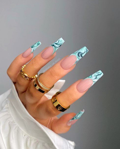 Decorative Looks For Womens Long French Nail