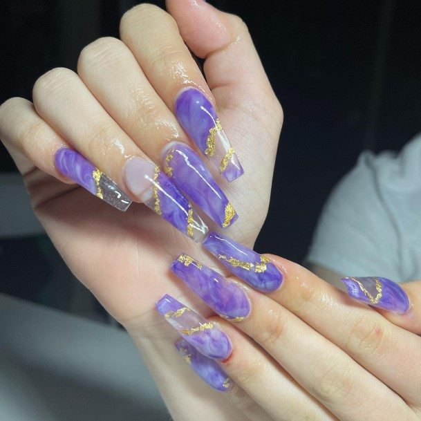 Decorative Looks For Womens Marble Nail