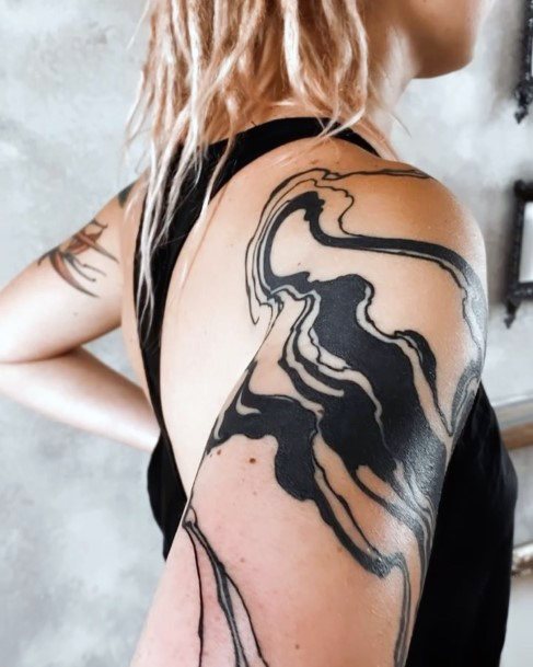 Decorative Looks For Womens Marble Tattoo