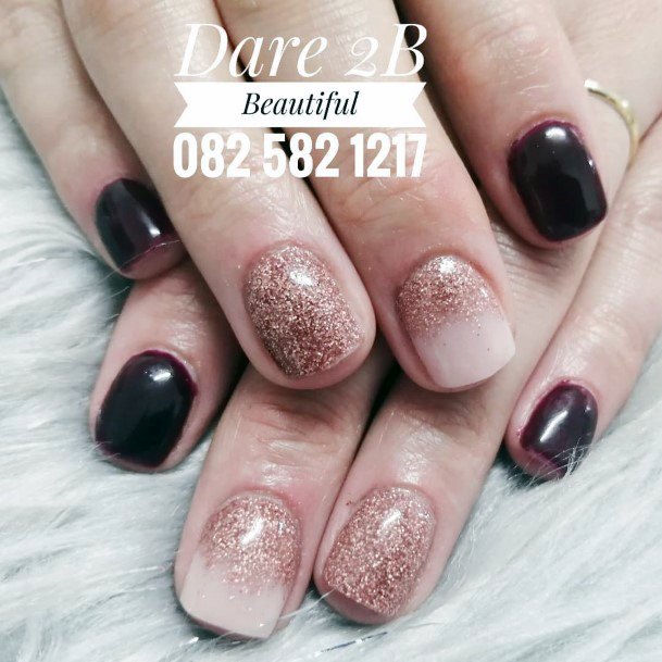 Decorative Looks For Womens Maroon Glitter Nail