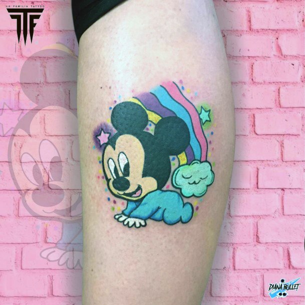 Decorative Looks For Womens Mickey Mouse Tattoo