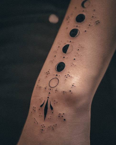 Decorative Looks For Womens Moon Tattoo