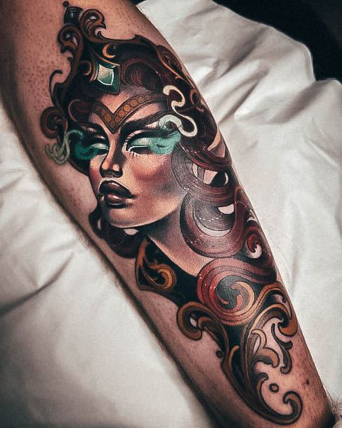 Decorative Looks For Womens Neo Traditional Tattoo Forearm