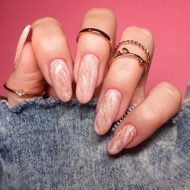 Decorative Looks For Womens Nude Marble Nail
