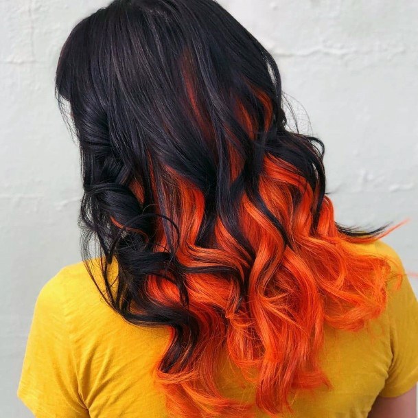 Decorative Looks For Womens Orange Ombre Hairstyles