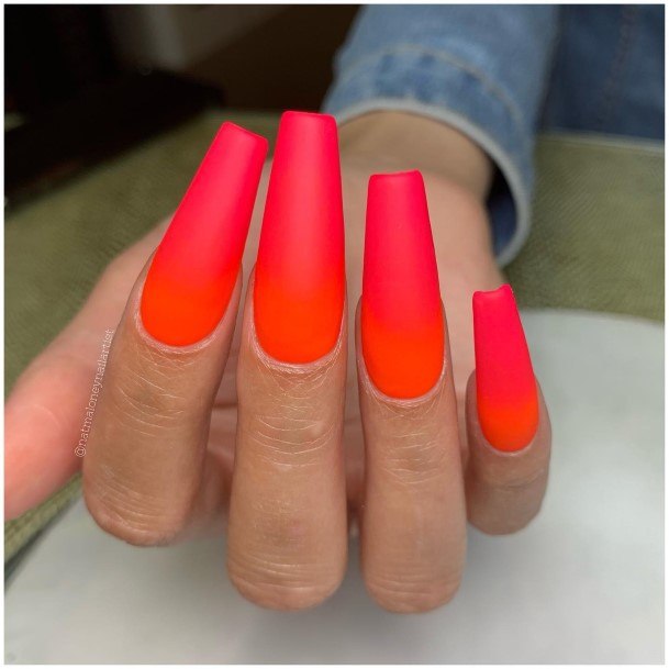 Decorative Looks For Womens Orange Ombre Nail