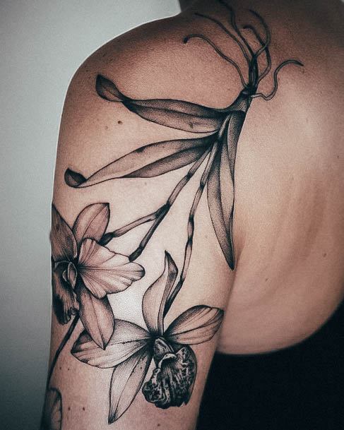 Decorative Looks For Womens Orchid Tattoo