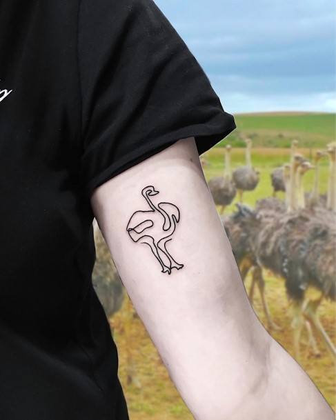 Decorative Looks For Womens Ostrich Tattoo