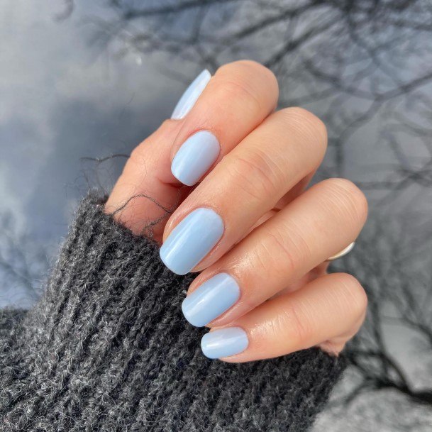 Decorative Looks For Womens Pale Blue Nail