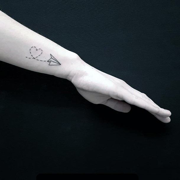 Decorative Looks For Womens Paper Airplane Tattoo