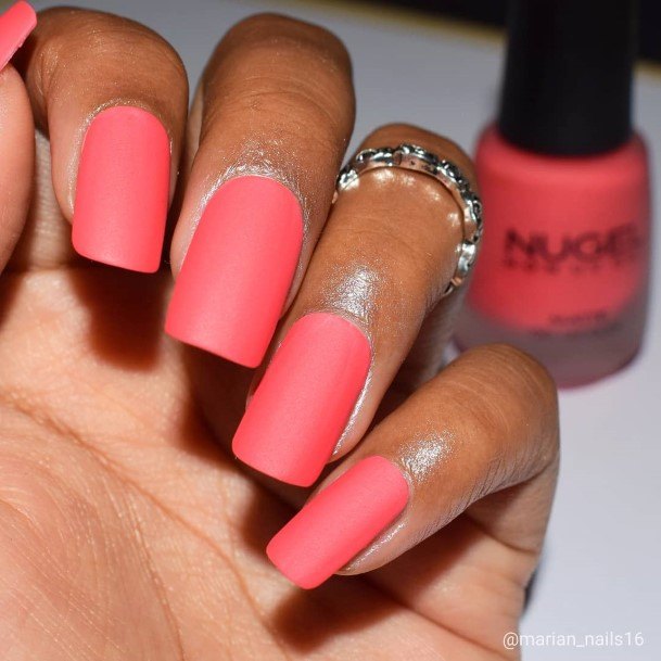 Decorative Looks For Womens Peach Matte Nail