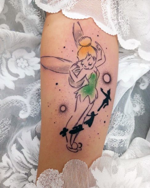 Decorative Looks For Womens Peter Pan Tattoo