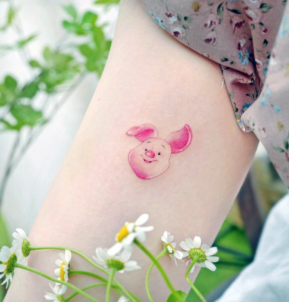 Decorative Looks For Womens Piglet Tattoo