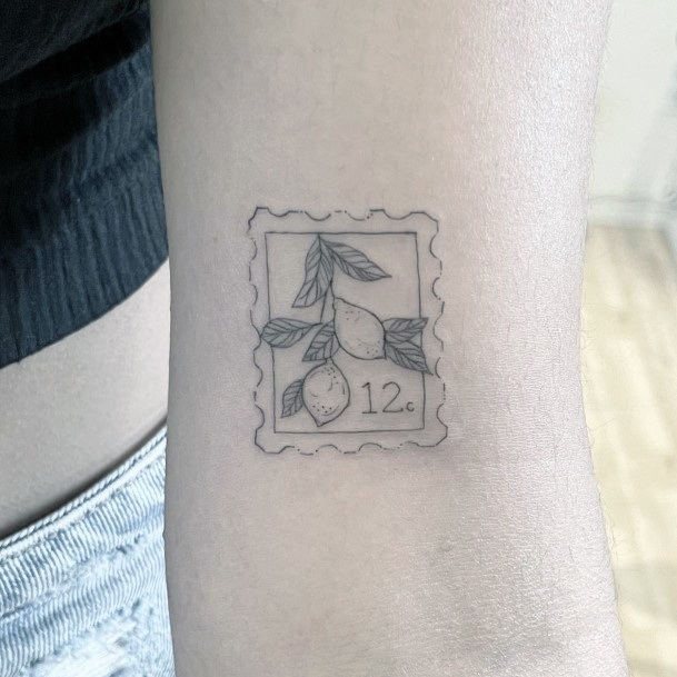 Decorative Looks For Womens Postage Stamp Tattoo