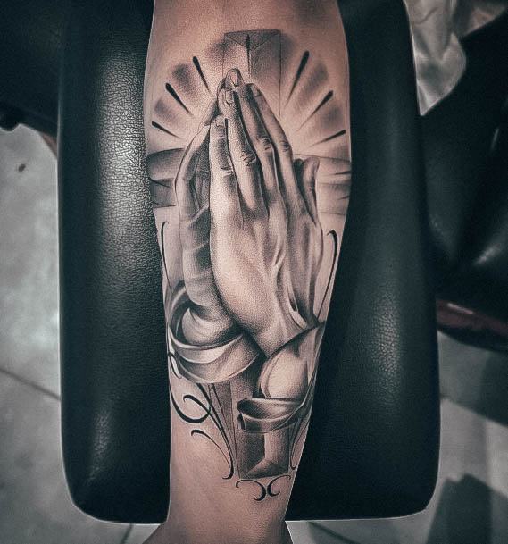 Decorative Looks For Womens Praying Hands Tattoo Forearm