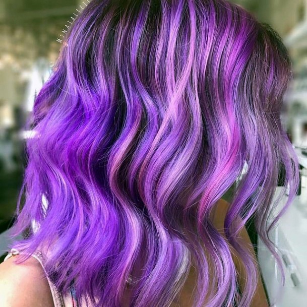 Decorative Looks For Womens Purple Hairstyles