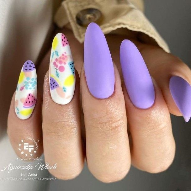 Decorative Looks For Womens Purple Summer Nail