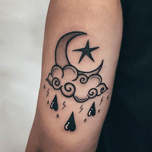 Decorative Looks For Womens Rain Tattoo